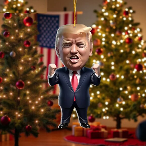 Set of (4) 2024 DONALD TRUMP ORNAMENTS - 2D Acrylic - Limited Quantity - MAGA - Picture 3 of 8